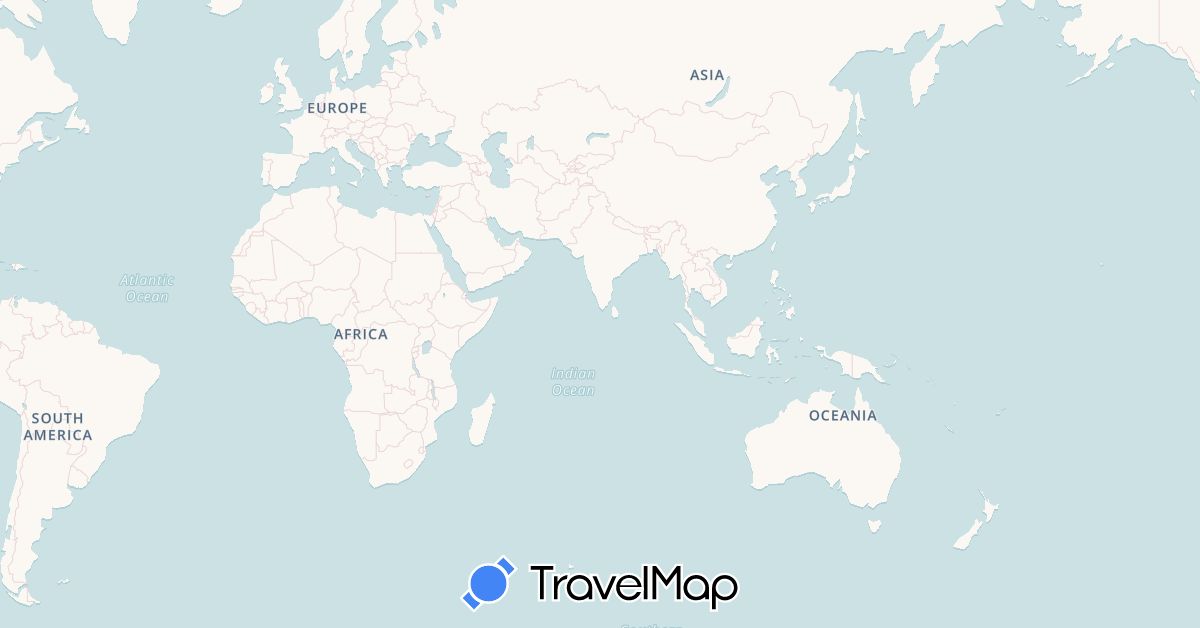 TravelMap itinerary: driving in United Arab Emirates, Australia, China, France, Indonesia, Cambodia, Laos, Sri Lanka, Malaysia, Singapore, Thailand (Asia, Europe, Oceania)